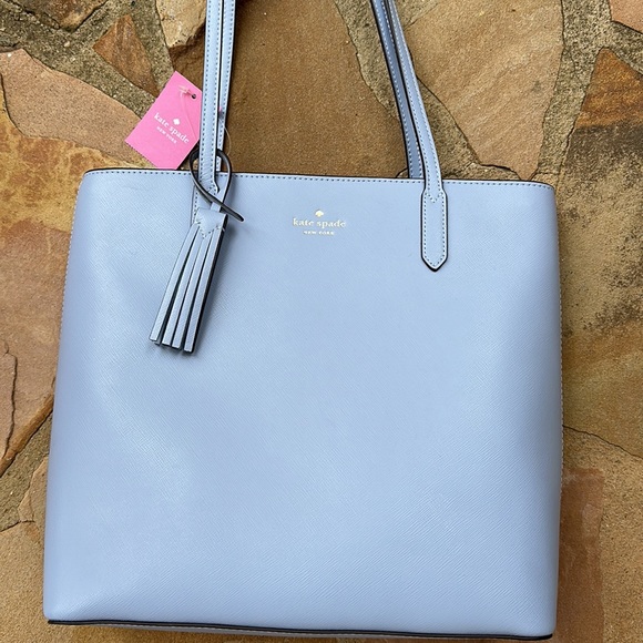Kate Spade Purse Jana Tote periwinkle blue leather NWT style K8150 - Picture 3 of 8